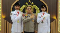2 Pelajar Paskibraka Datangi Polda Lampung, Kapolda : Jaga Kebanggaan Keluarga
