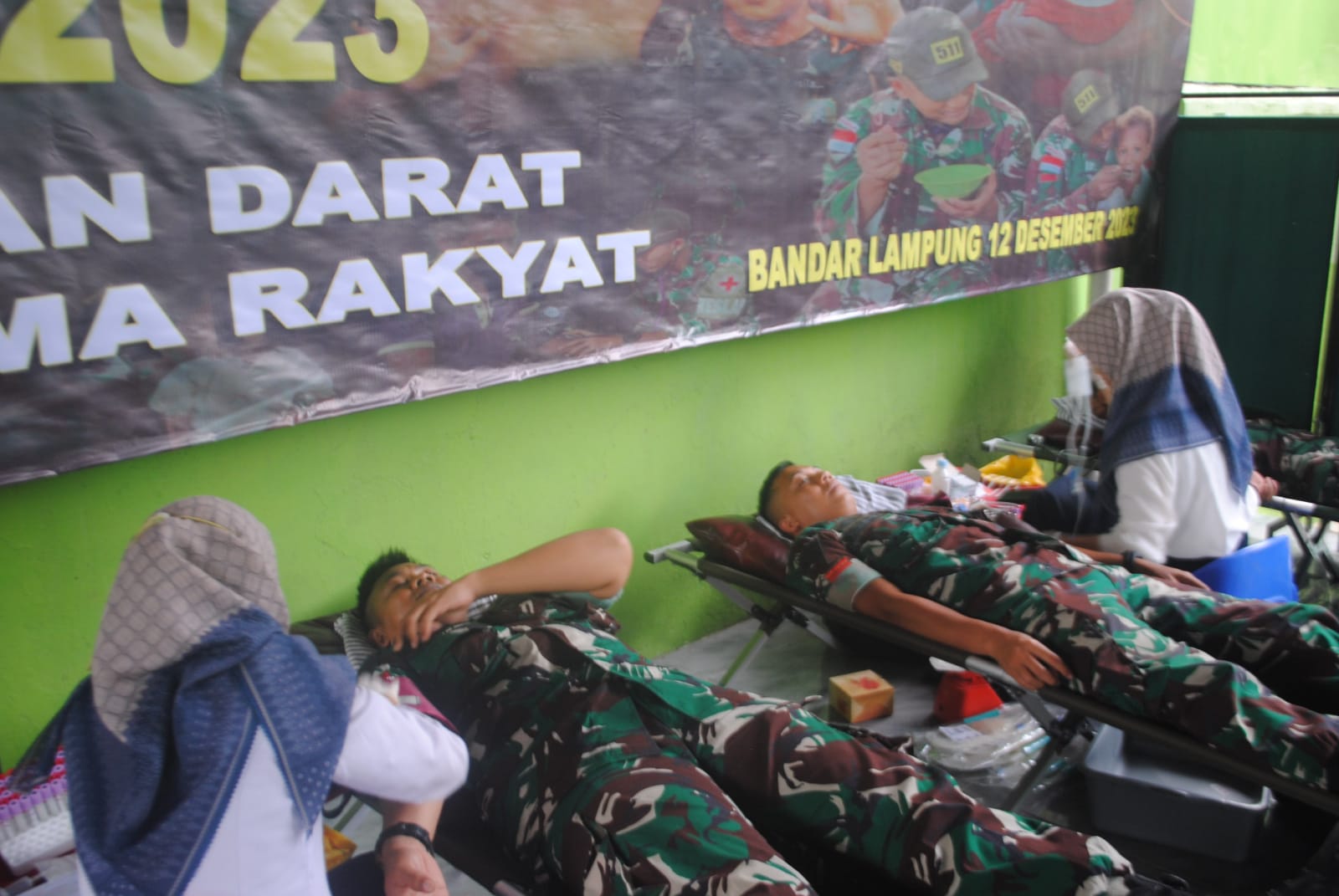 Hari Juang TNI AD, Prajurit Korem 043 Gatam Sumbang 104 Kantong Darah