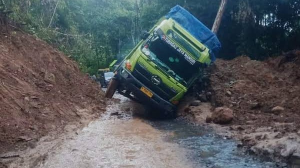 Jalur Liwa-Krui Nyaris Lumpuh: Truk Terperangkap, Macet Menyeruak