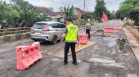 Jembatan Way Sabuk di Lampung Utara Nyaris Runtuh