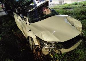 Honda Accord vs Honda Supra di Bandarlampung , Satu Tewas Empat Luka